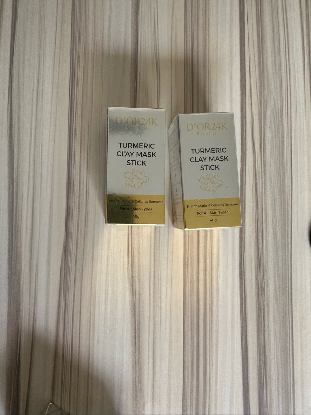 D'Or Skincare Turmeric Clay Mask Stick — White & Gold